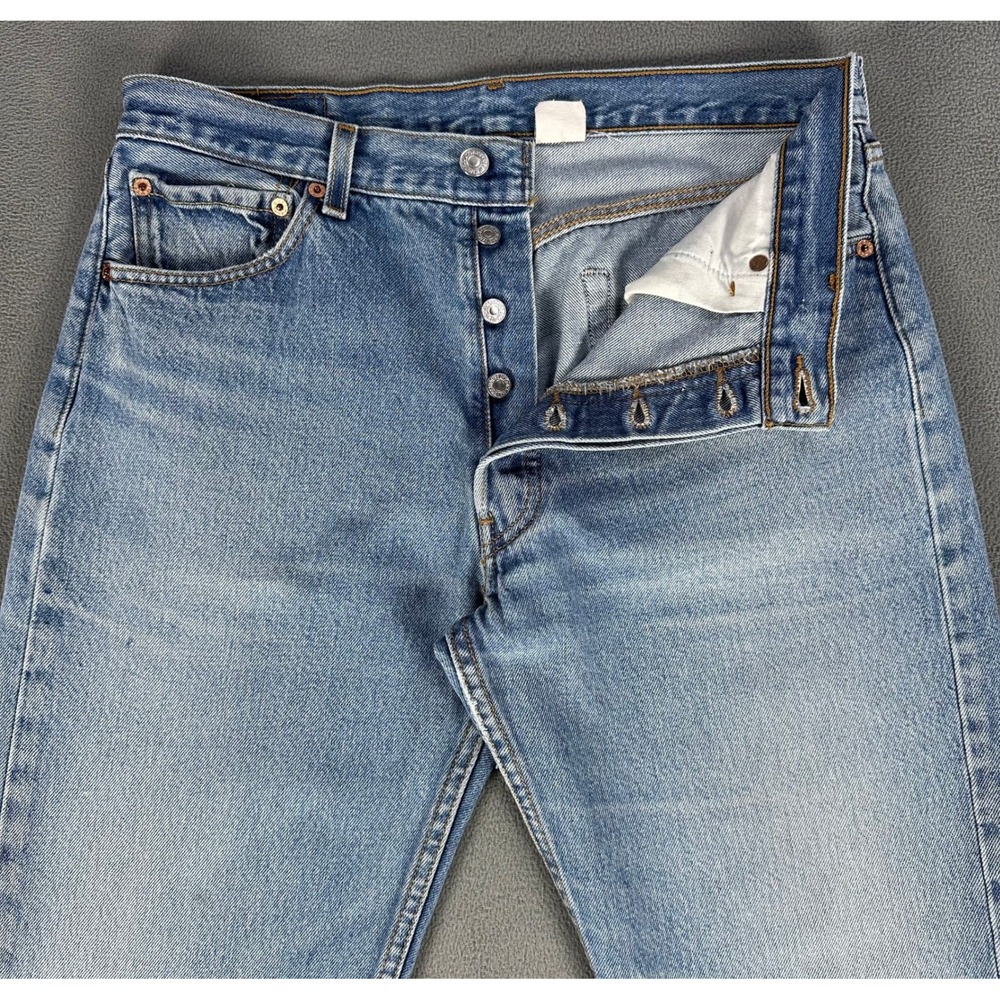 Levis 501XX Jeans 32x28 Blue Button Fly Original Fit Distressed Y2K Denim READ